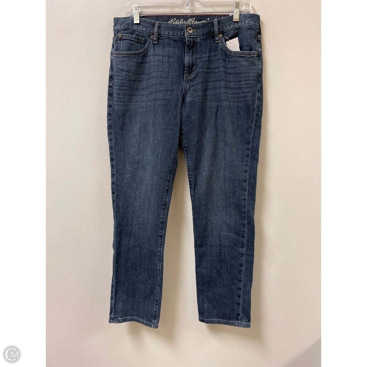 Jeans Straight By Eddie Bauer In Blue Denim, Size: 8p