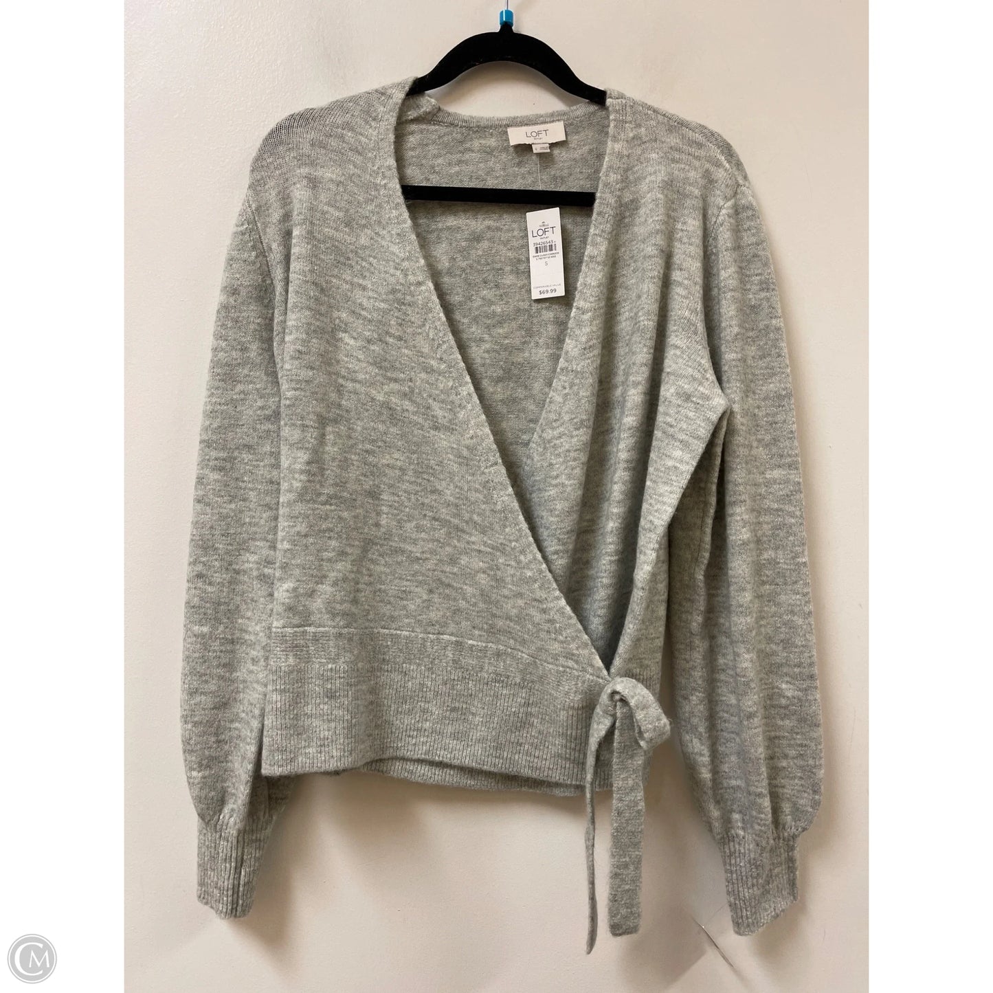 Sweater Cardigan By Loft In Grey, Size: S