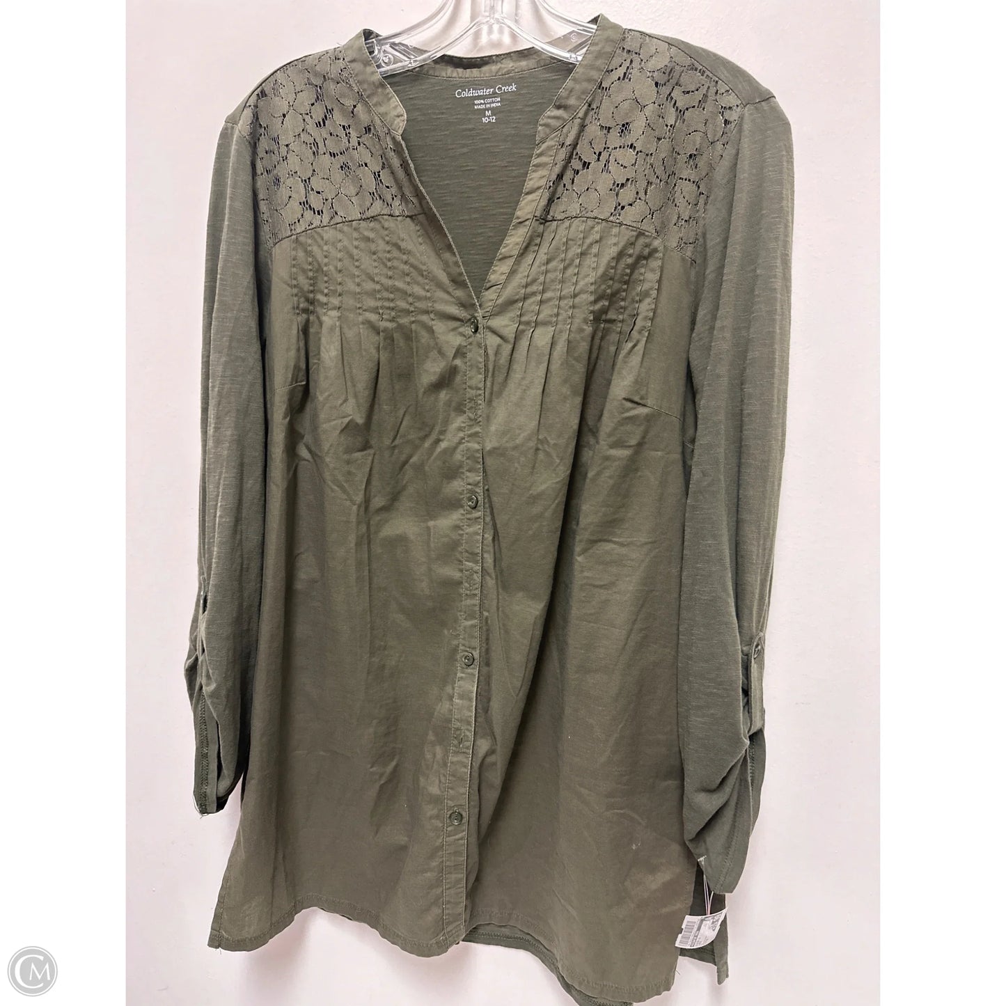 Blouse Long Sleeve By Coldwater Creek In Green, Size: M