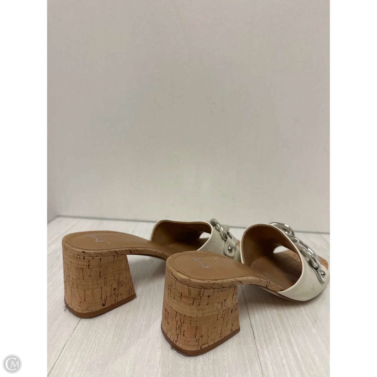 Sandals Heels Block By Marc Fisher In Cream, Size: 11