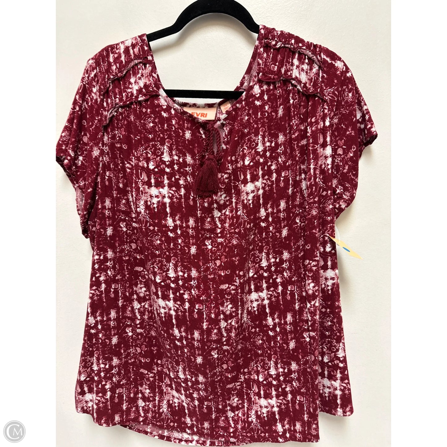 Top Short Sleeve By Evri In Red, Size: Xl