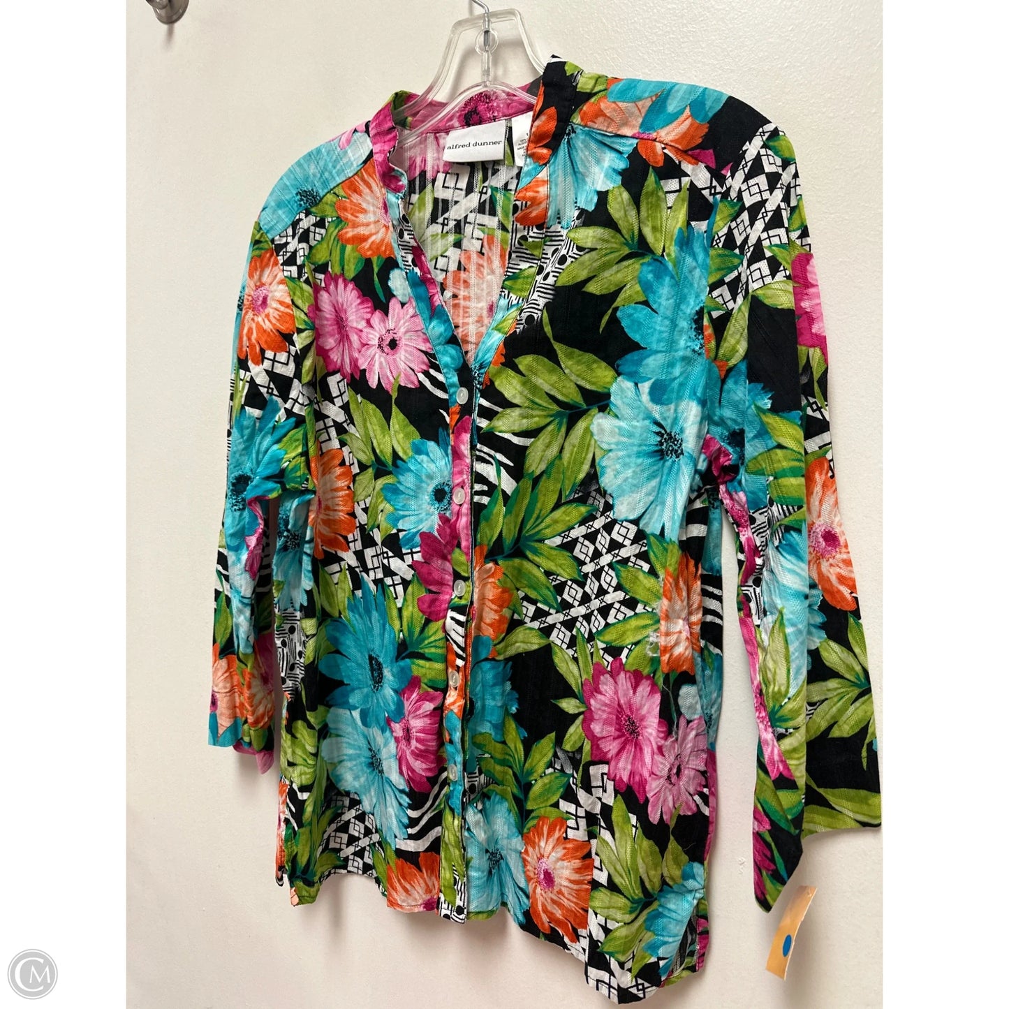 Blouse Long Sleeve By Alfred Dunner In Floral Print, Size: L