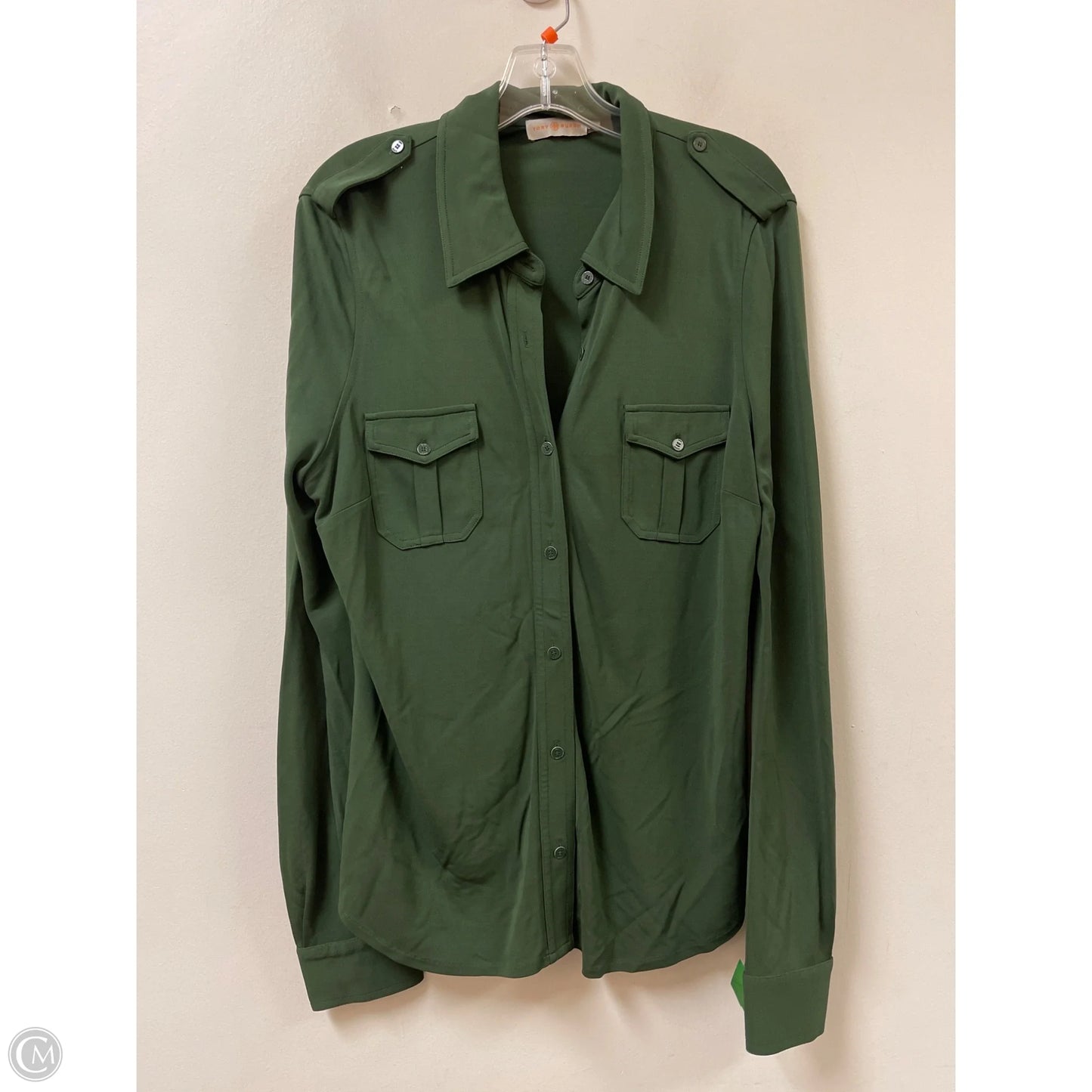 Top Long Sleeve Designer By Tory Burch In Green, Size: Xl
