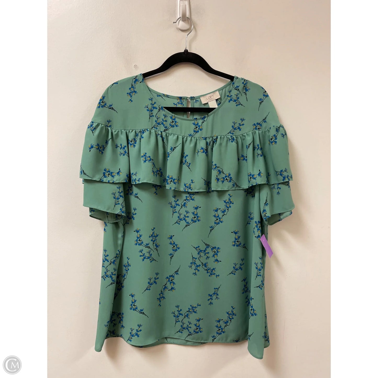 Top Short Sleeve By Loft In Floral Print, Size: Xl