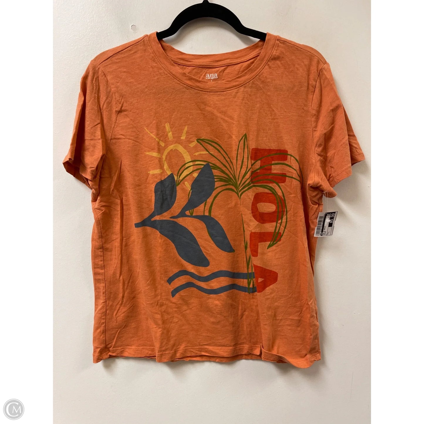 Top Short Sleeve Basic By Ana In Orange, Size: L