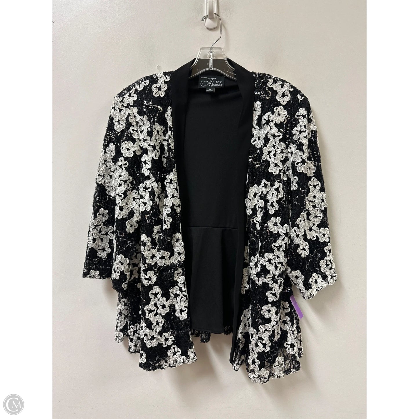 Blazer By Alex Evenings In Black & White, Size: 1x