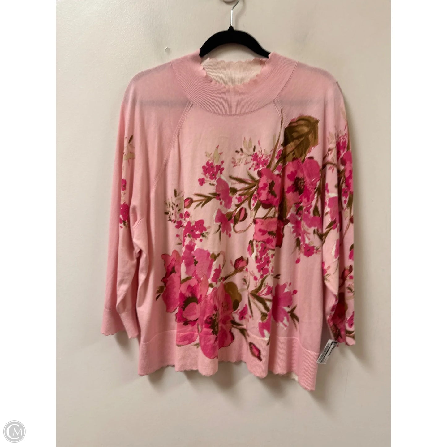 Sweater By Talbots In Pink, Size: 3x