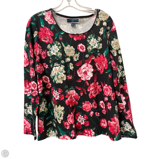 Top Long Sleeve By Karen Scott In Floral Print, Size: L