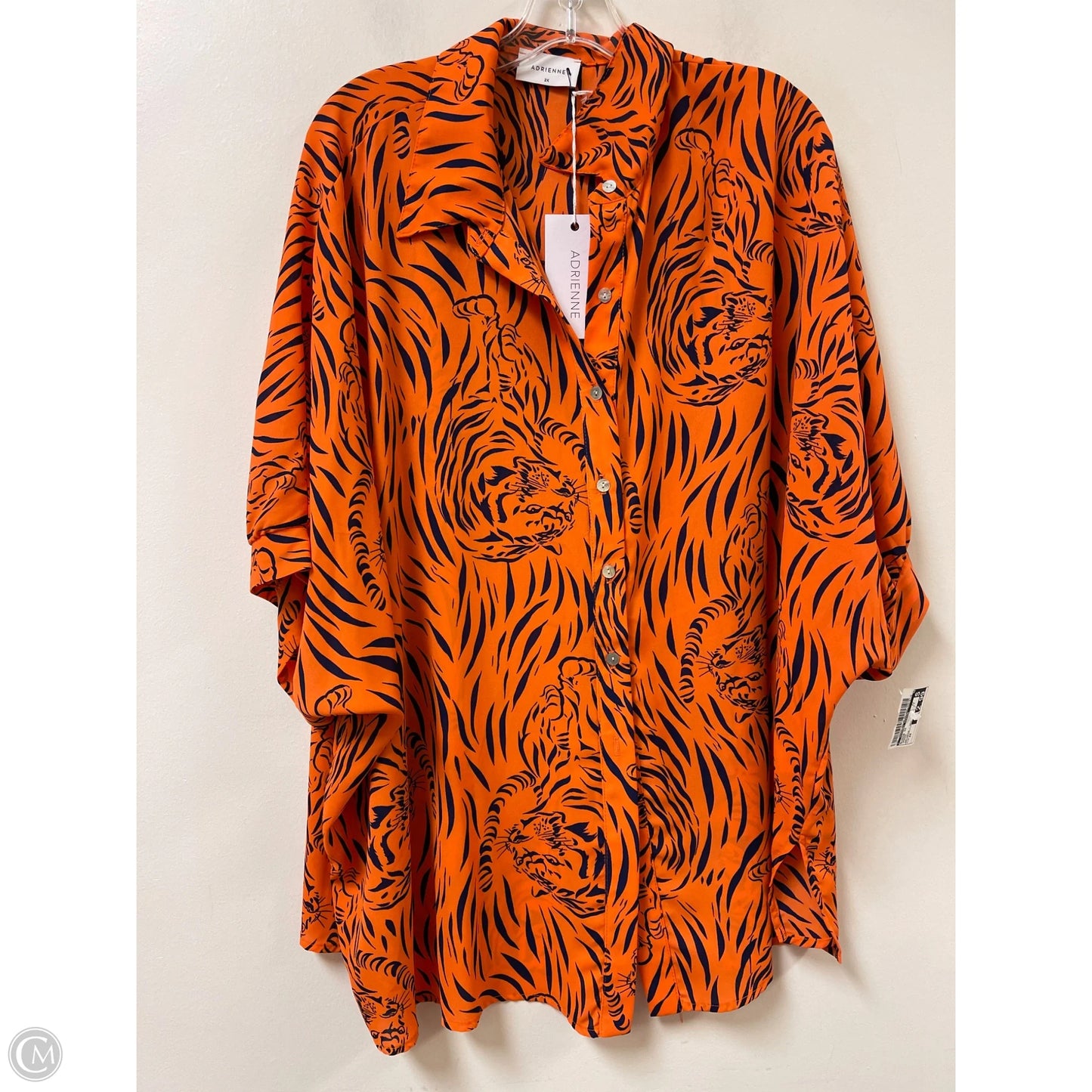 Blouse Short Sleeve By Clothes Mentor In Orange, Size: 2x