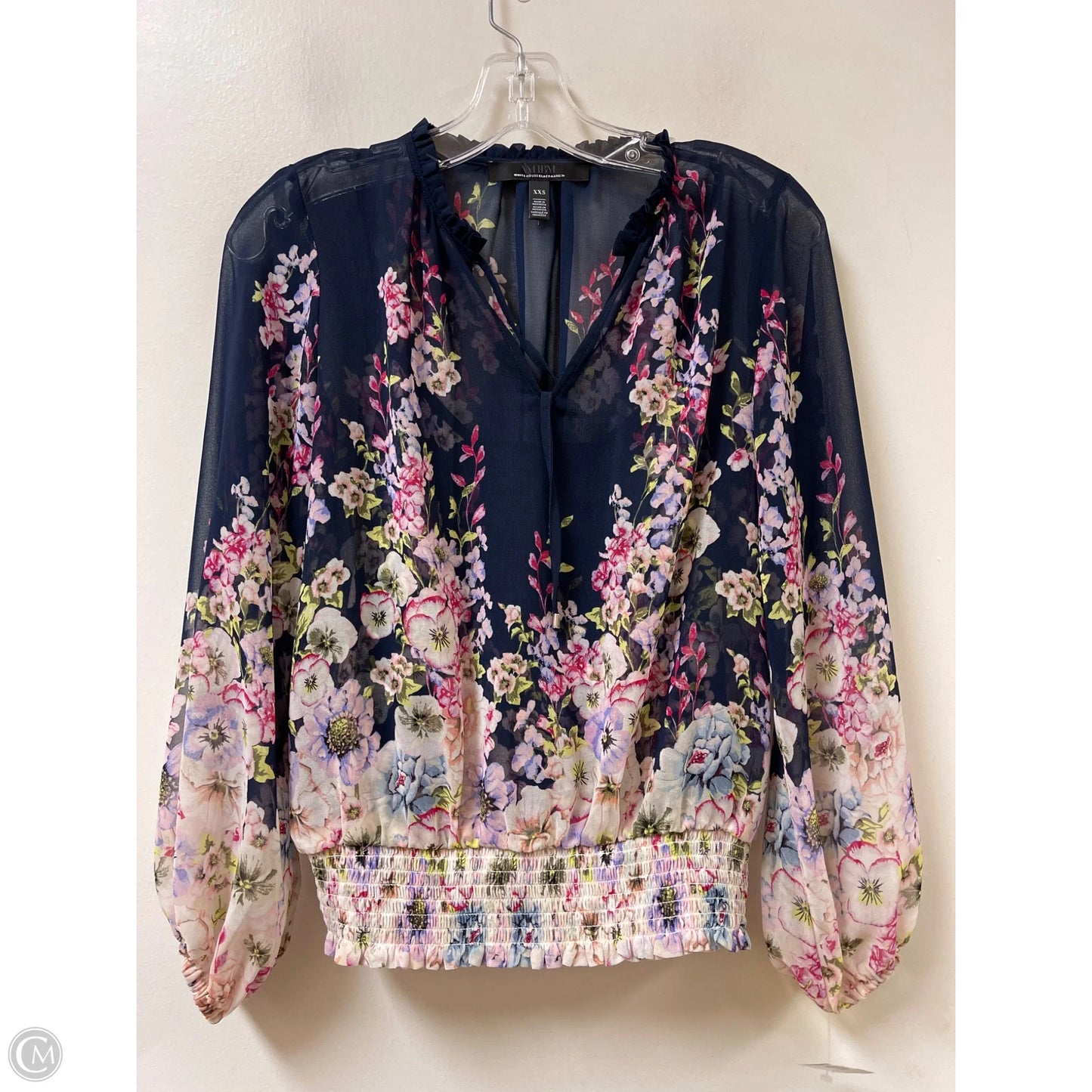 Top Long Sleeve By White House Black Market In Floral Print, Size: Xxs