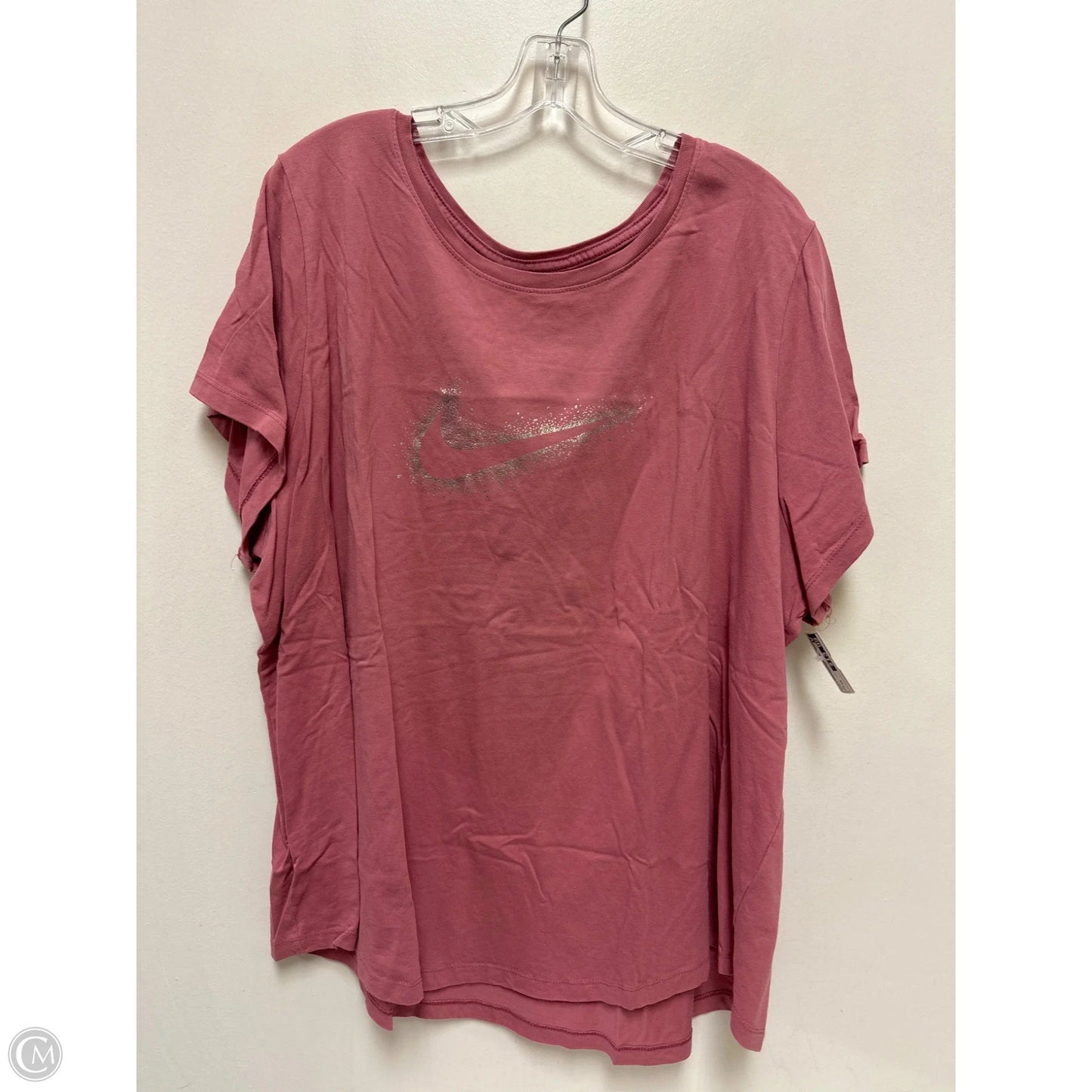 Athletic Top Short Sleeve By Nike In Pink, Size: 3x