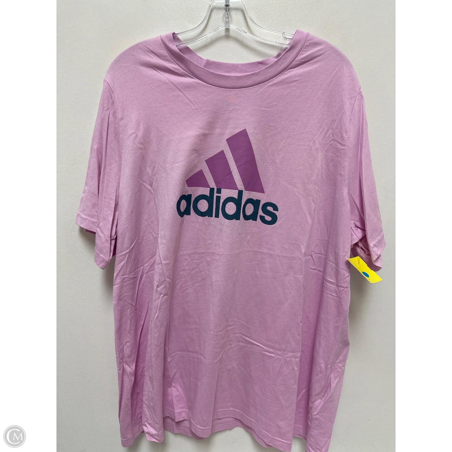 Athletic Top Short Sleeve By Adidas In Pink, Size: 3x
