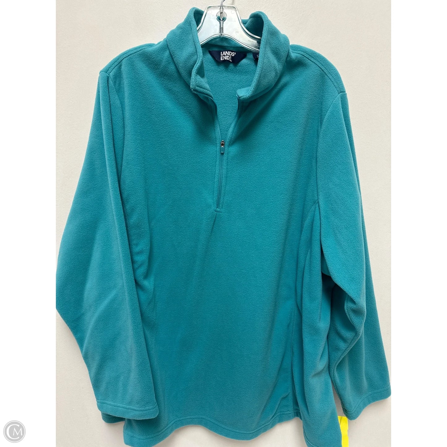Jacket Fleece By Lands End In Green, Size: 3x