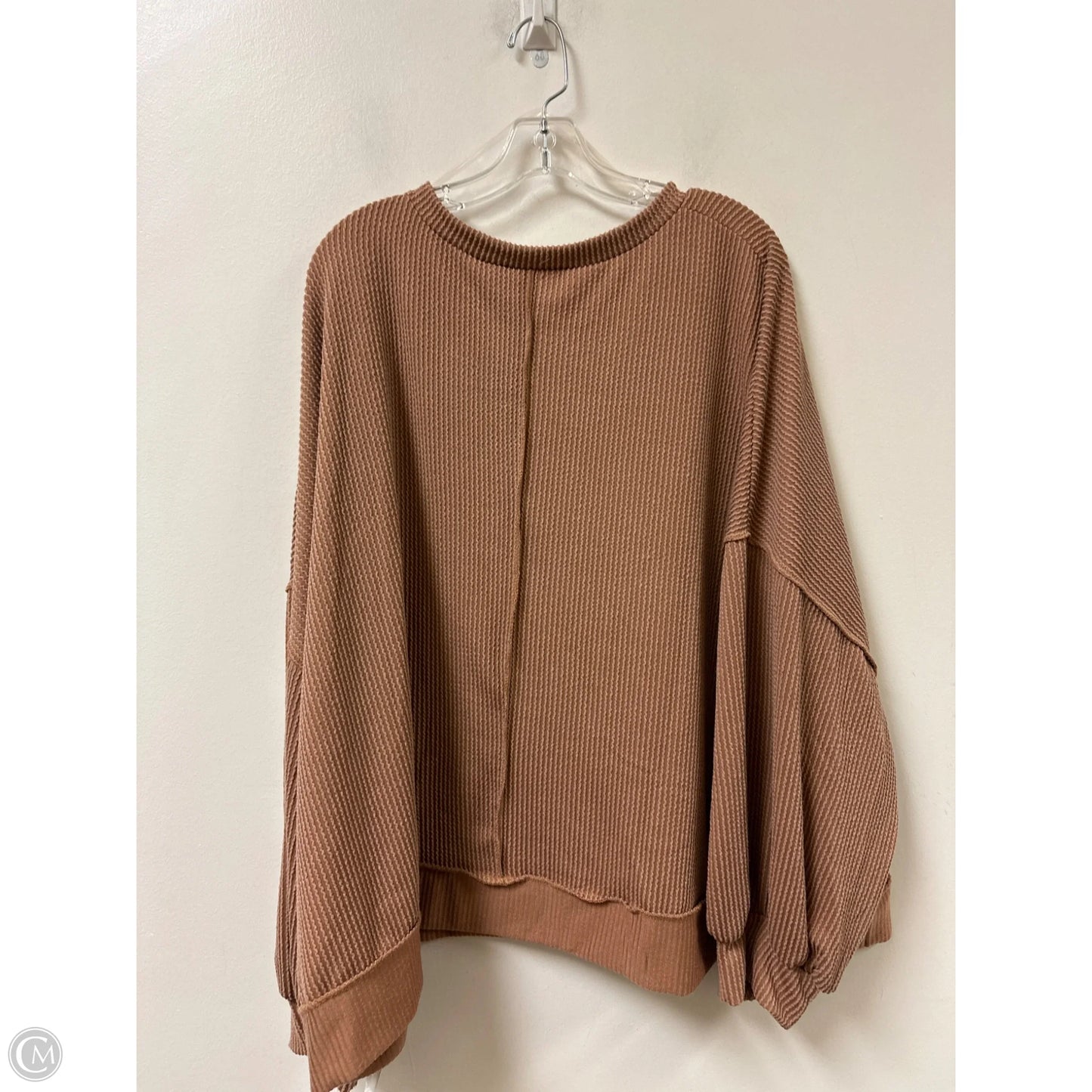 Top Long Sleeve By Haptics In Beige, Size: 2x