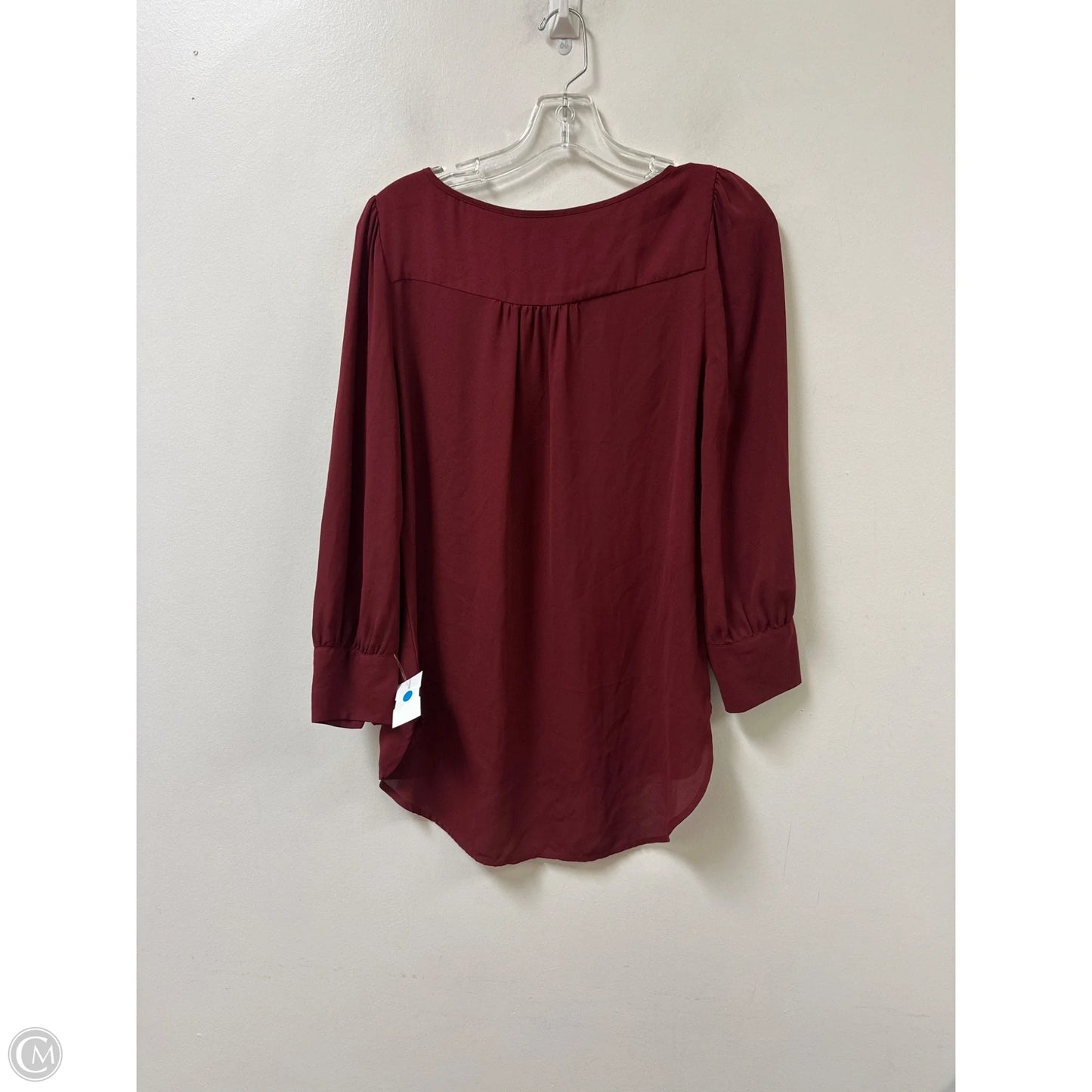 Top Long Sleeve By New York And Co In Red, Size: Xs