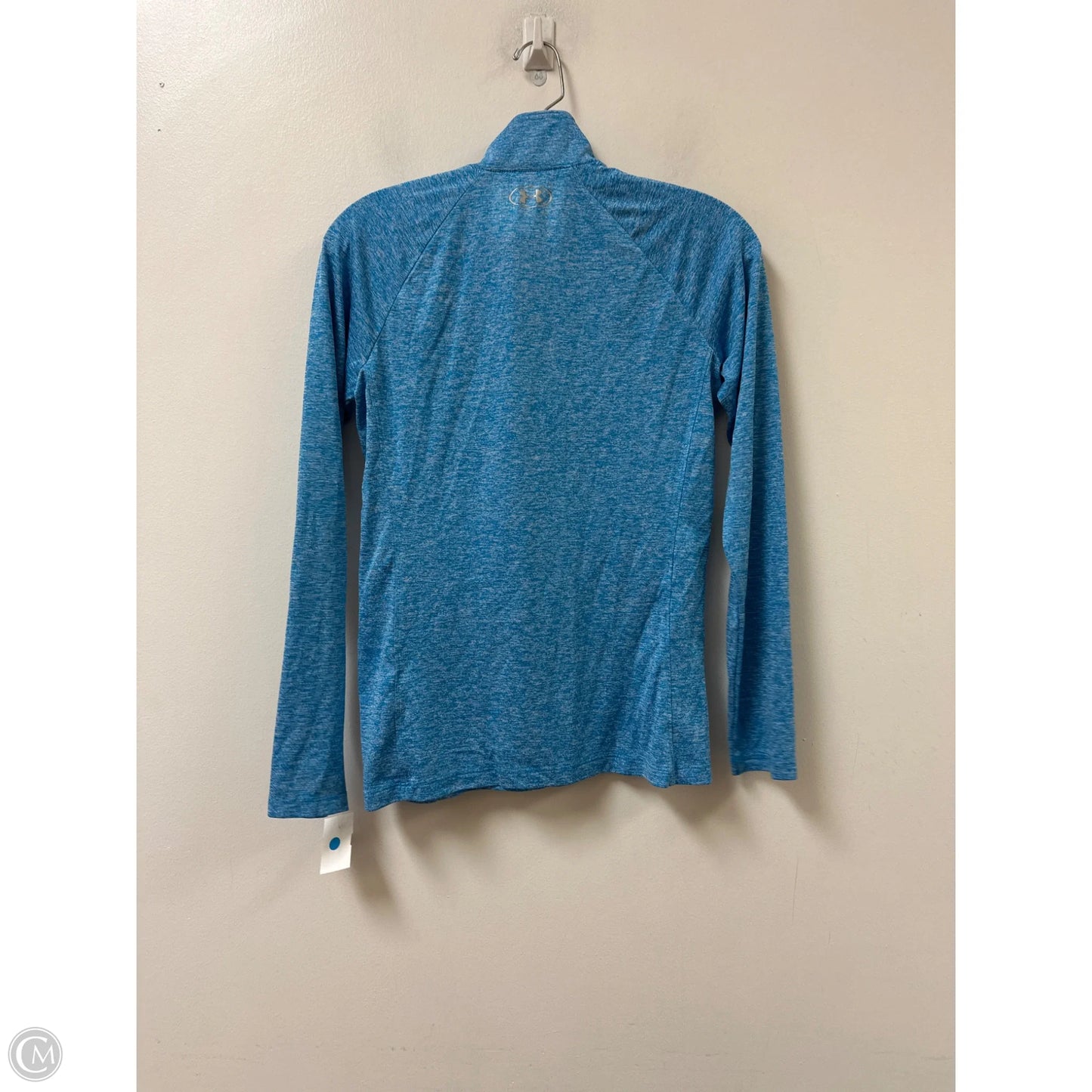 Athletic Top Long Sleeve Collar By Nike In Blue, Size: S