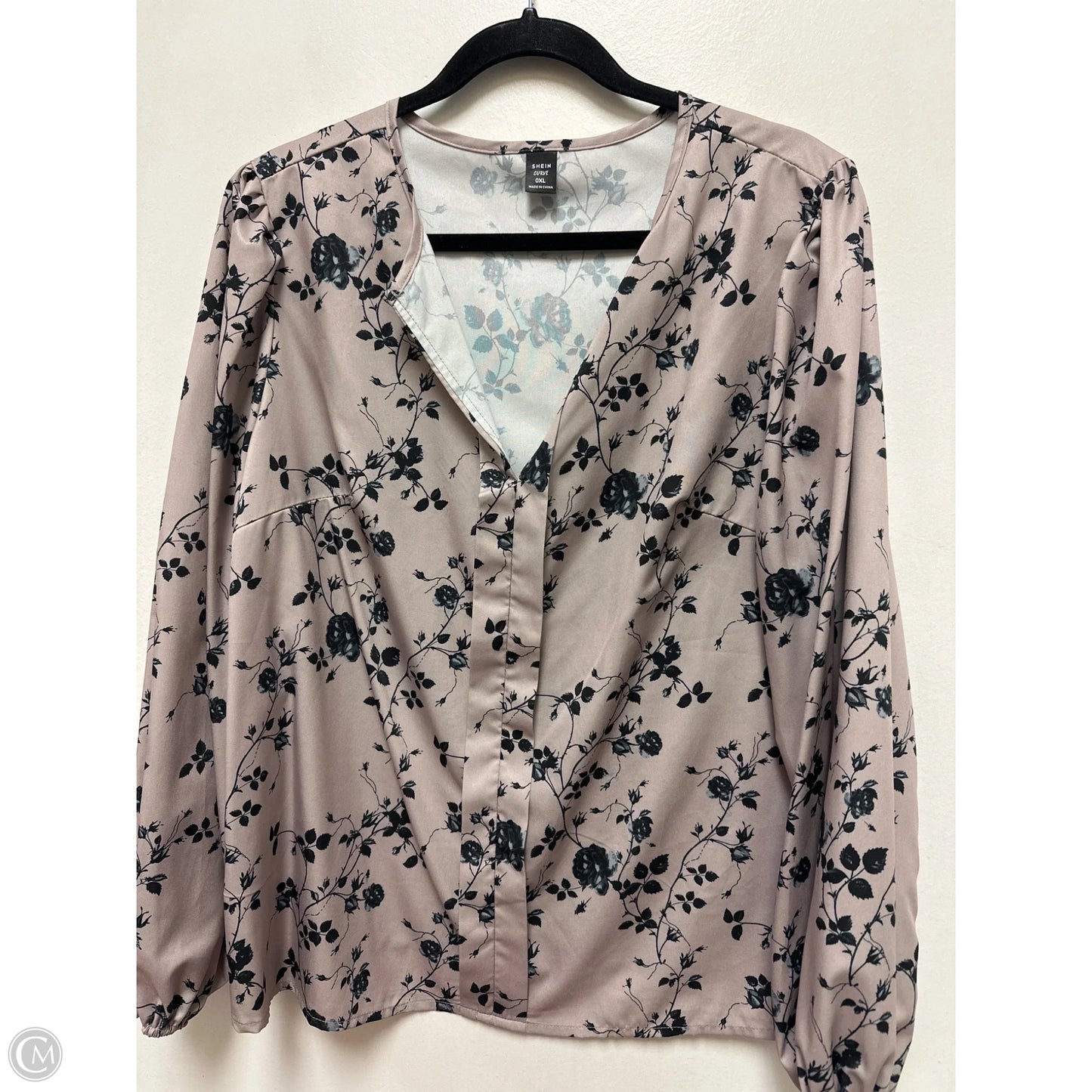 Top Long Sleeve By Shein In Floral Print, Size: Xl