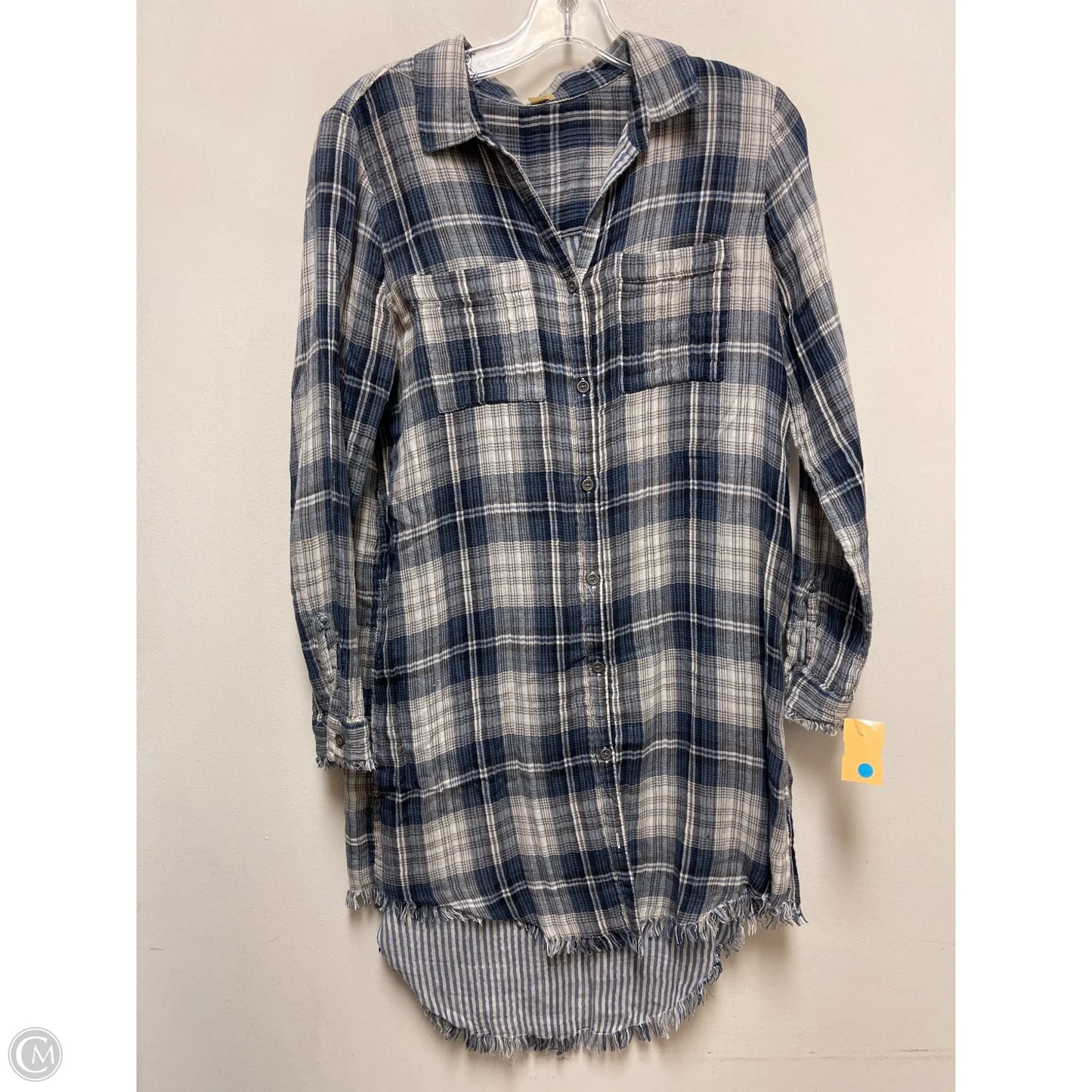 Tunic Long Sleeve By True Craft In Blue & White, Size: M