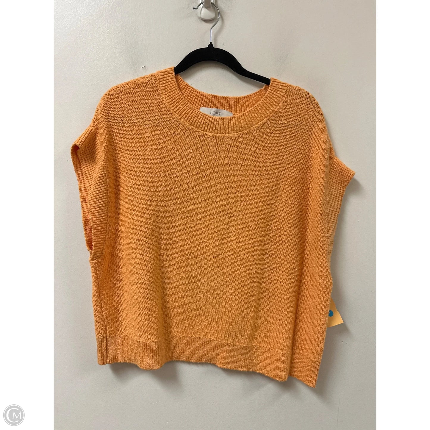 Sweater Short Sleeve By Loft In Orange, Size: L