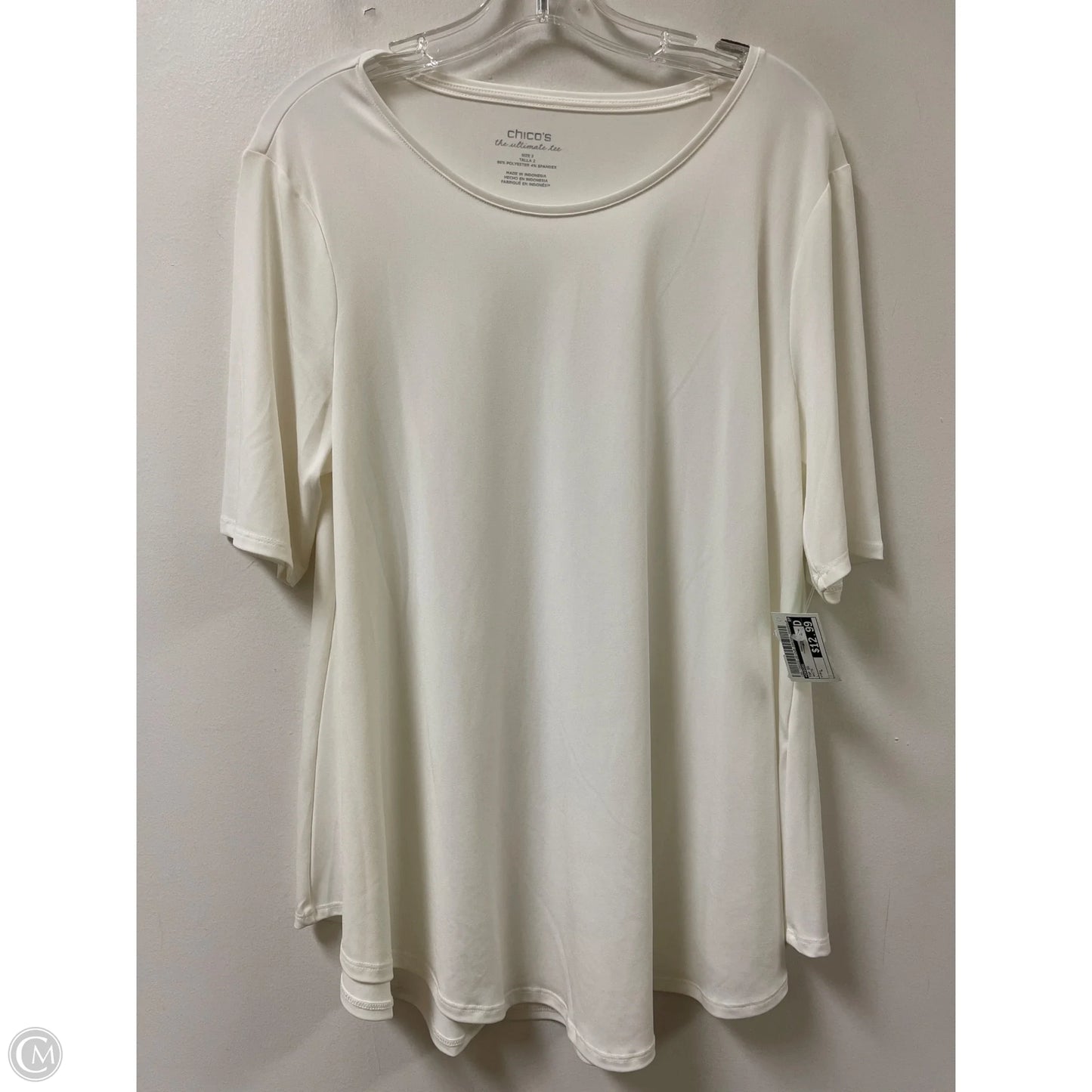 Top Short Sleeve By Chicos In White, Size: L