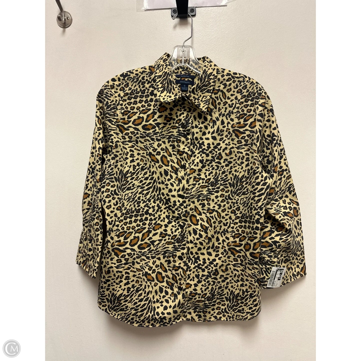 Blouse Long Sleeve By West Bound In Animal Print, Size: M