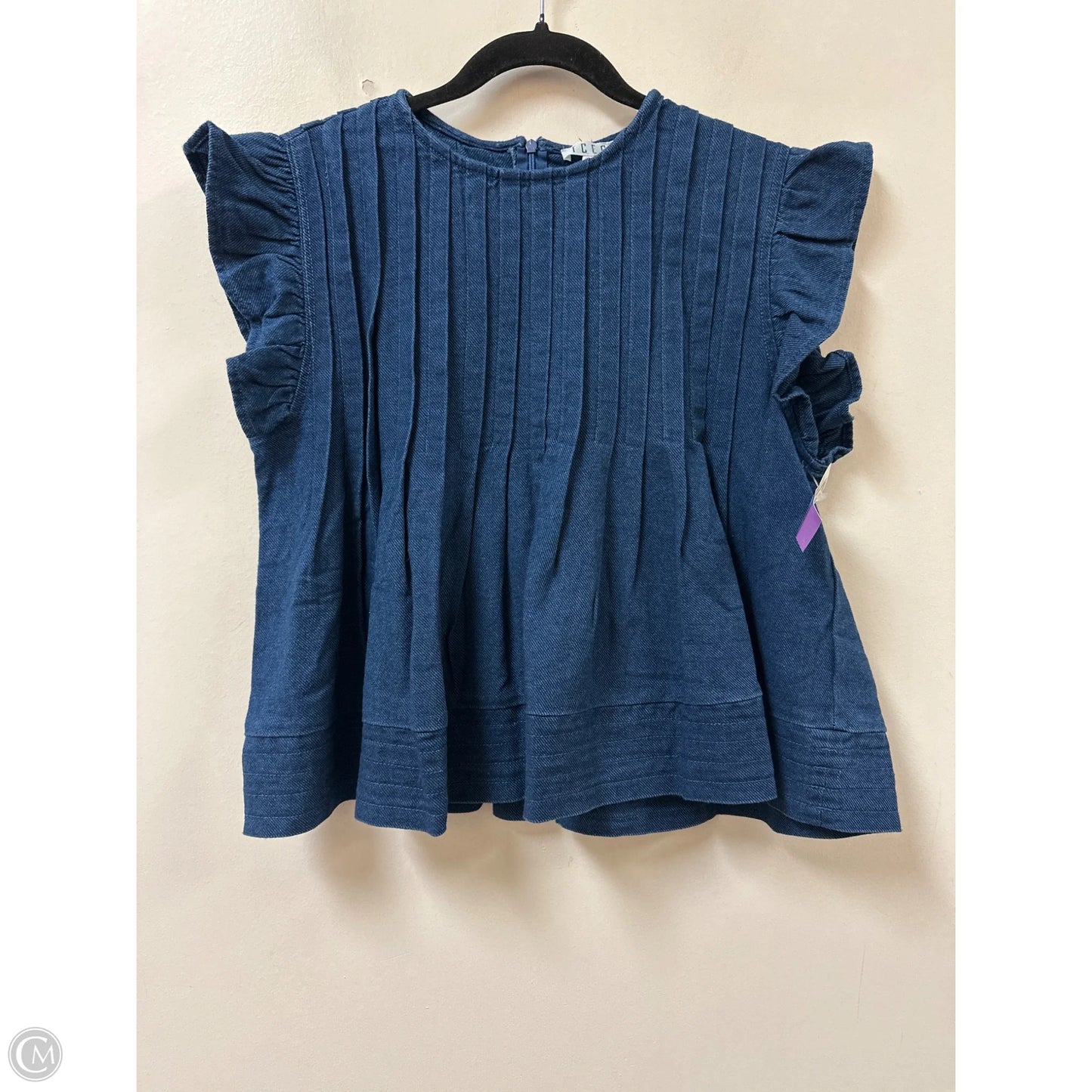 Top Short Sleeve By Tcec In Blue Denim, Size: S