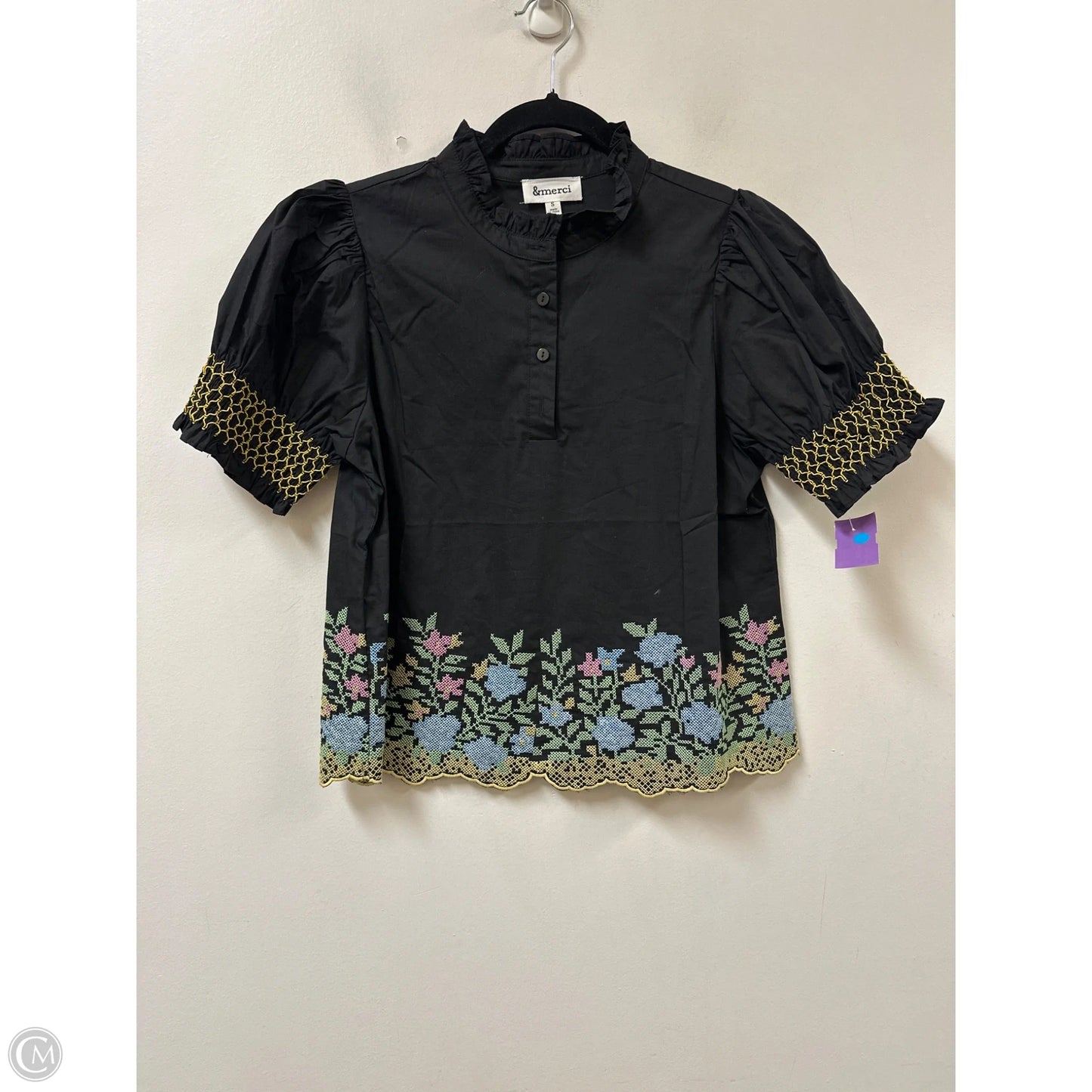 Top Short Sleeve By &merci In Black, Size: S