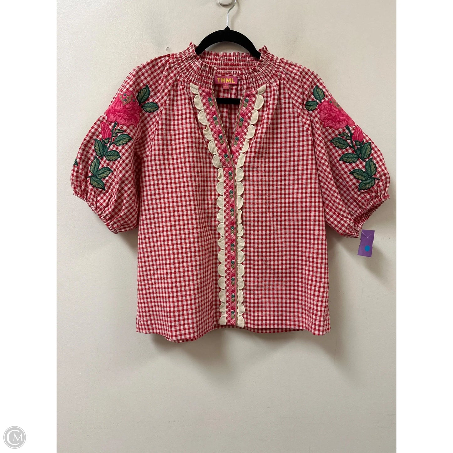 Top Short Sleeve By Thml In Red & White, Size: S