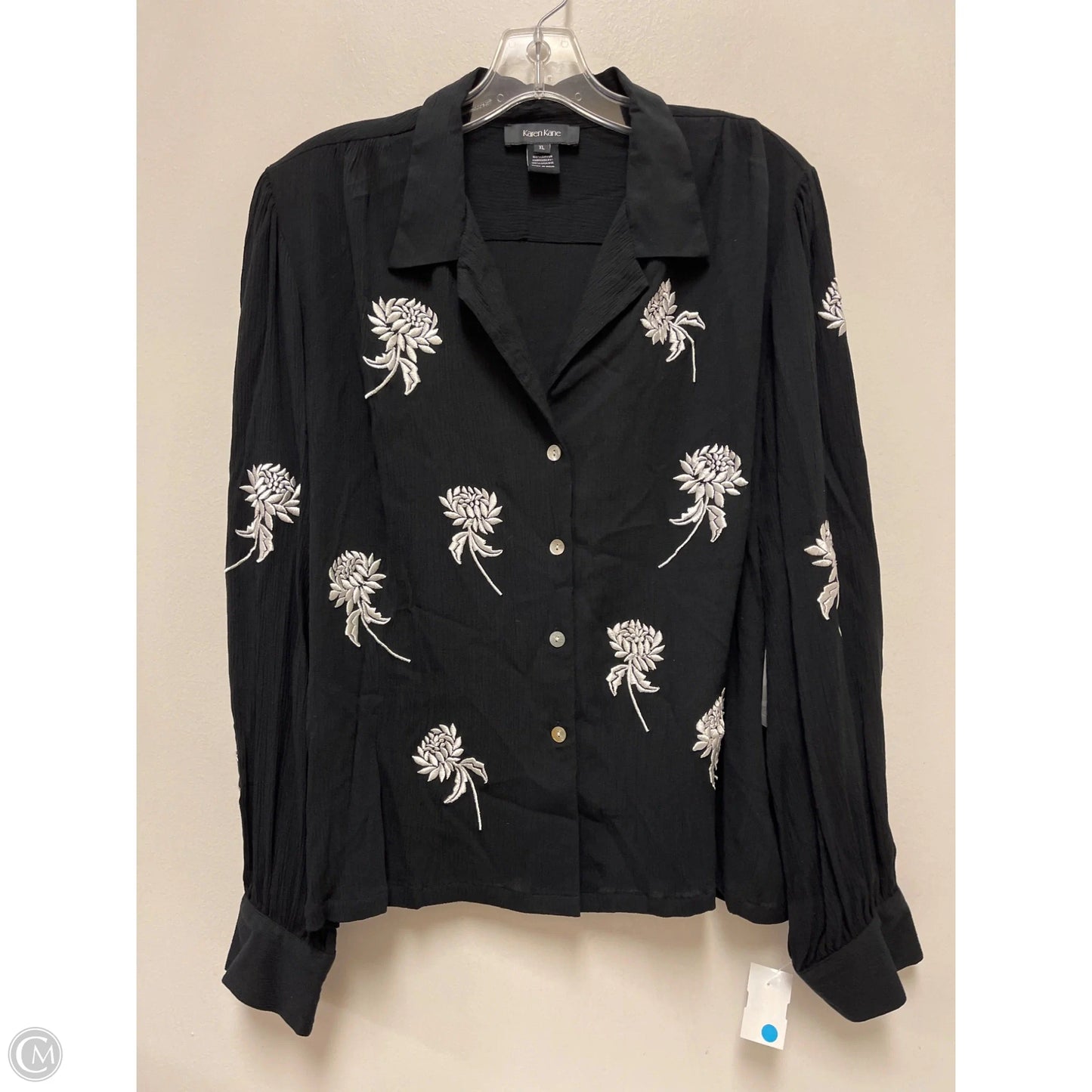 Top Long Sleeve By Karen Kane In Black, Size: Xl