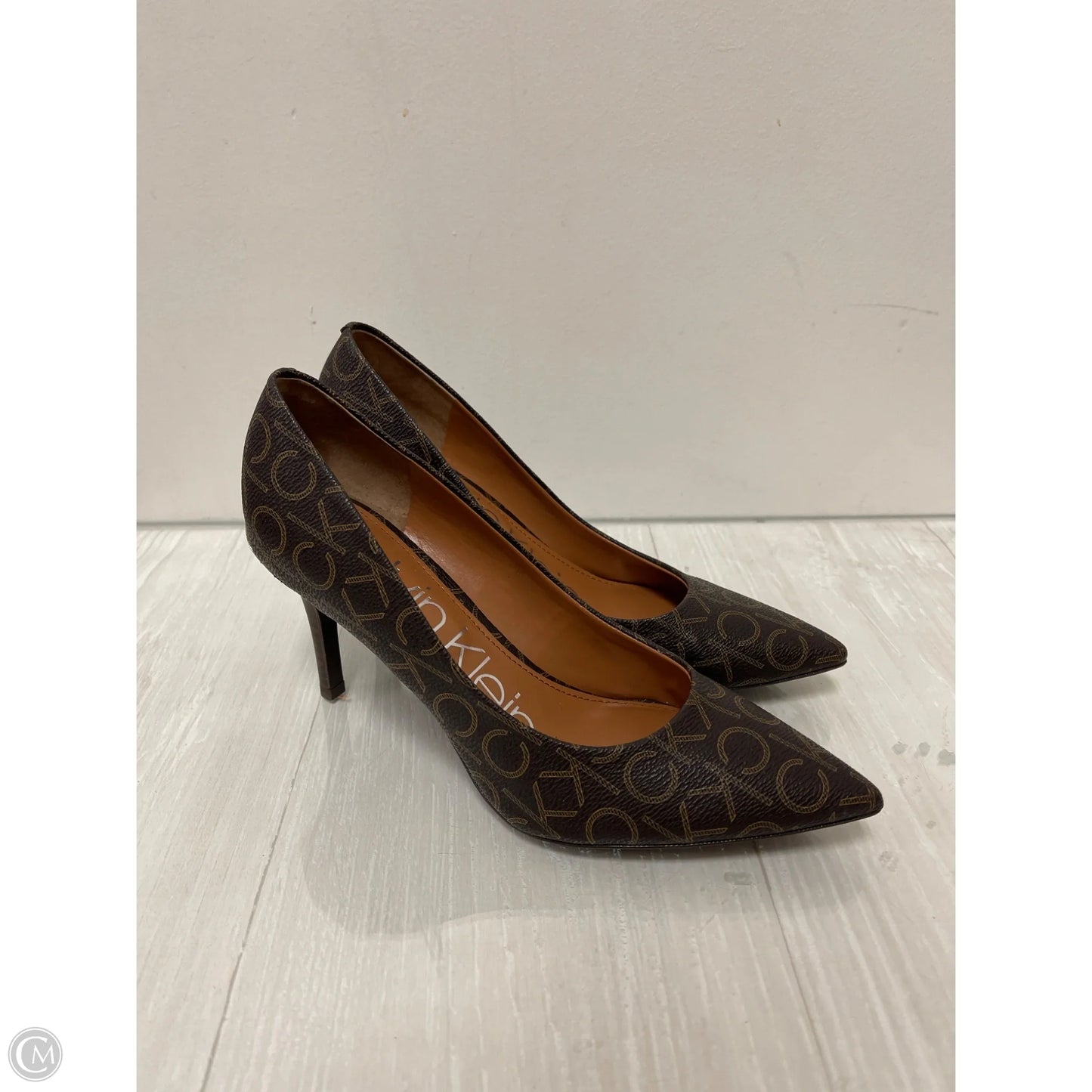 Shoes Heels Stiletto By Calvin Klein In Brown, Size: 7.5