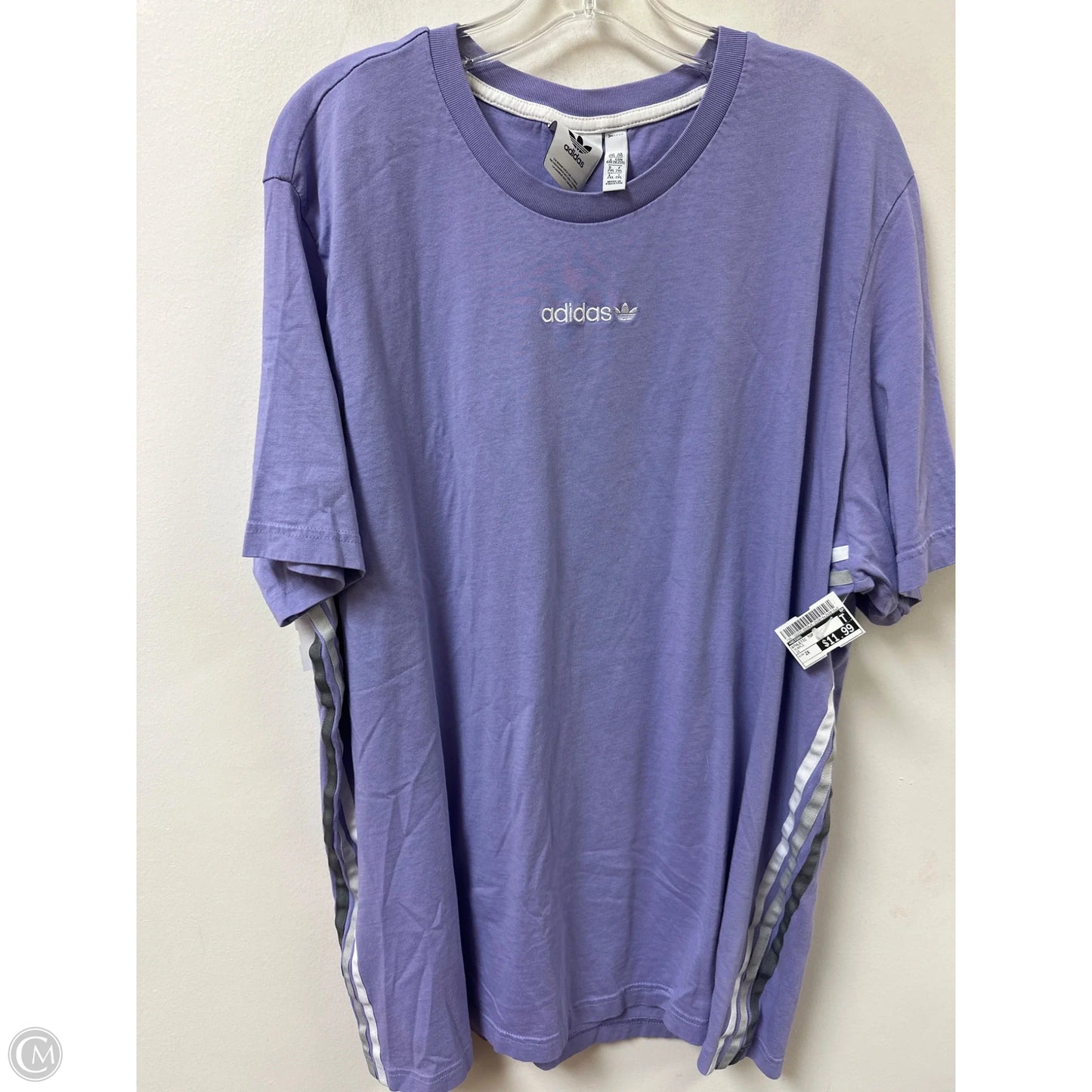 Athletic Top Short Sleeve By Adidas In Purple, Size: 2x
