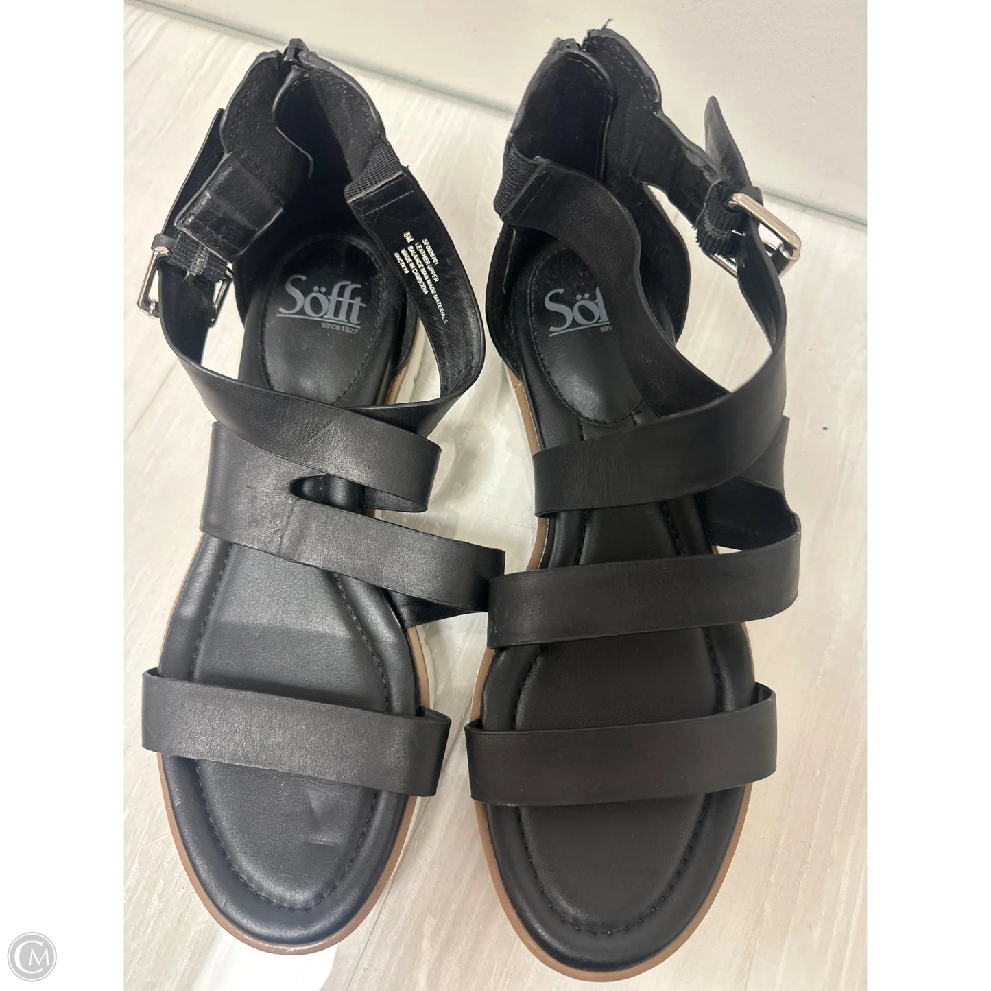 Sandals Flats By Sofft In Black, Size: 8