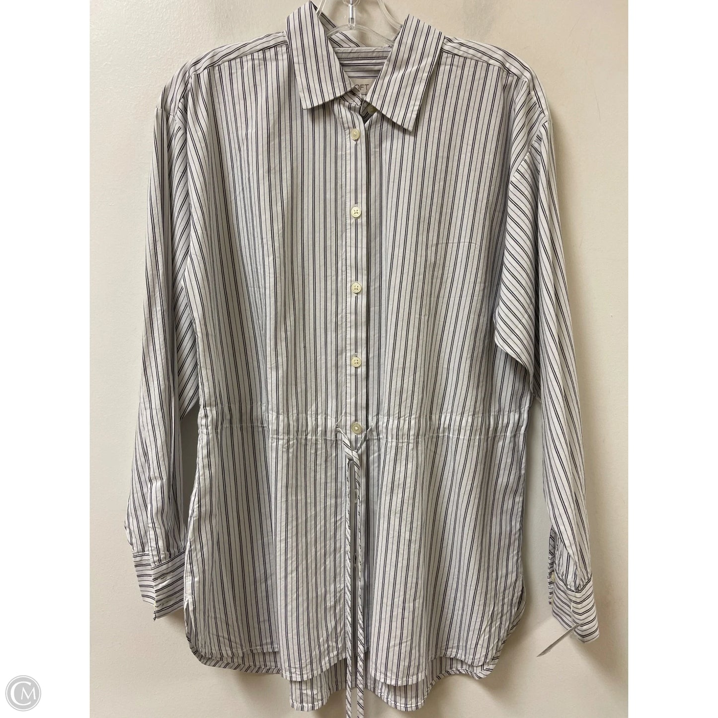 Top Long Sleeve By Loft In Striped Pattern, Size: S