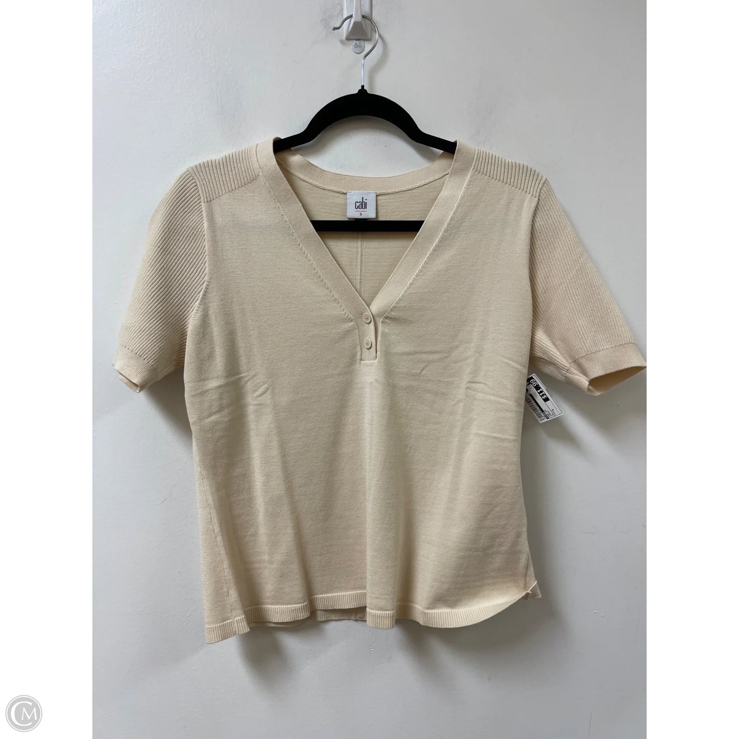 Top Short Sleeve By Cabi In Cream, Size: S