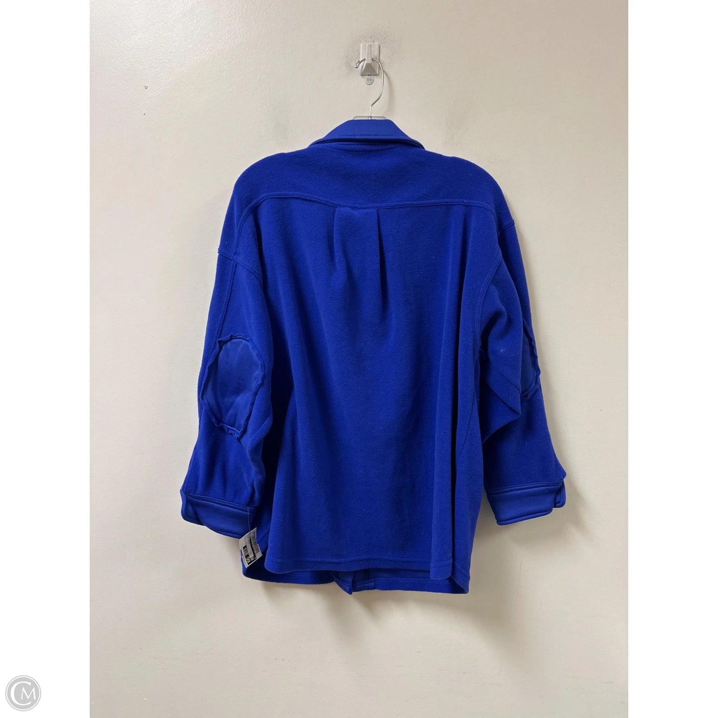 Jacket Shirt By Zenana In Blue, Size: L