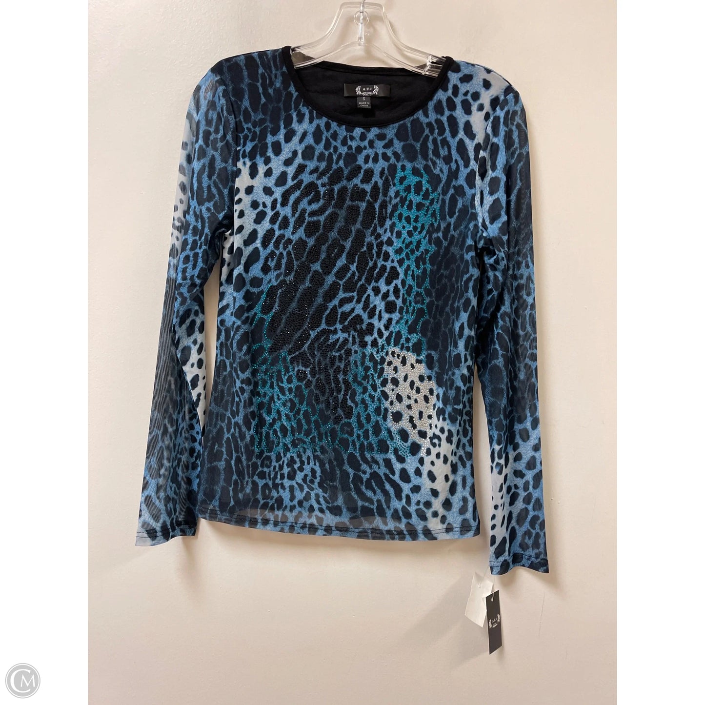 Top Long Sleeve By Clothes Mentor In Black & Blue, Size: S