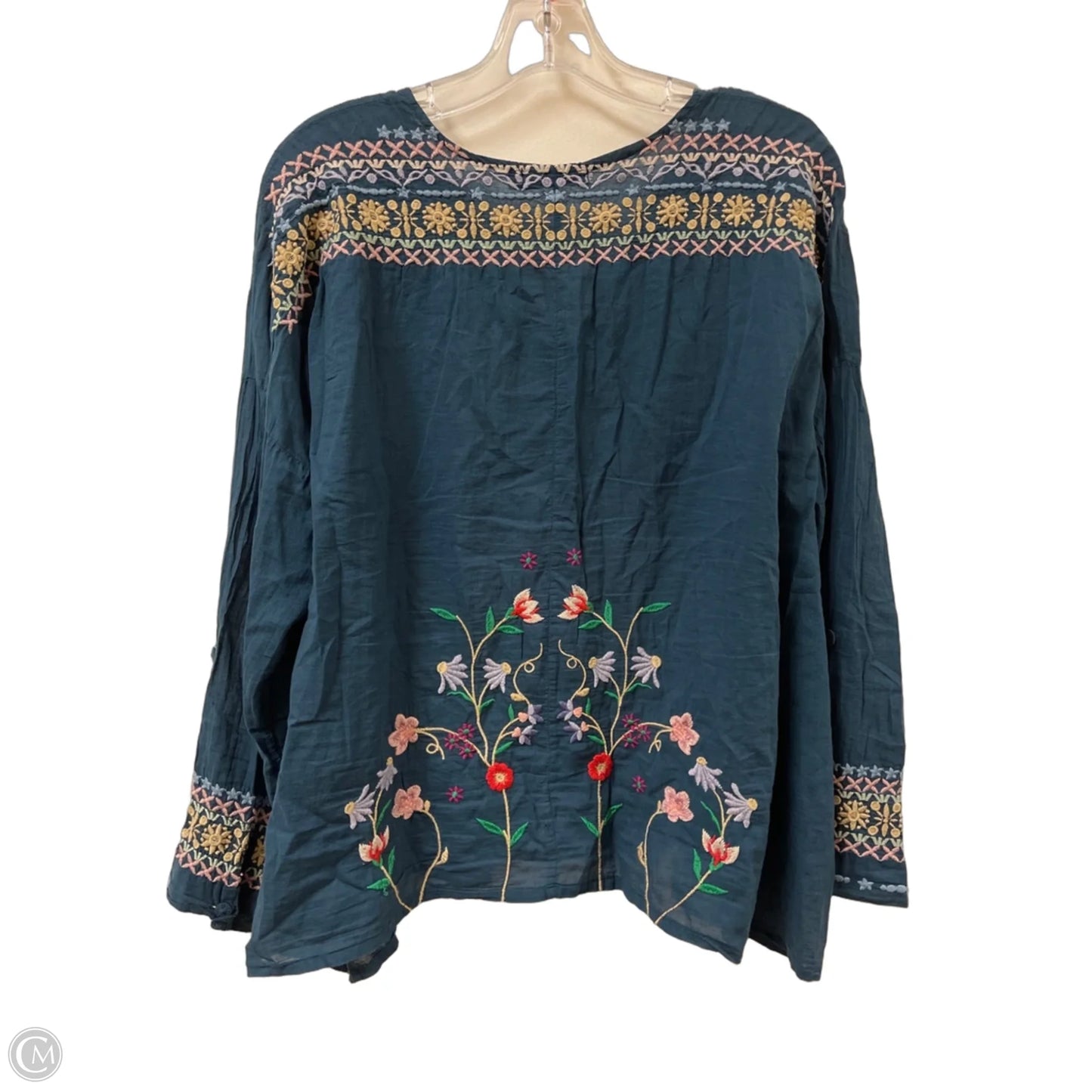 Top Long Sleeve Designer By Johnny Was In Blue, Size: S