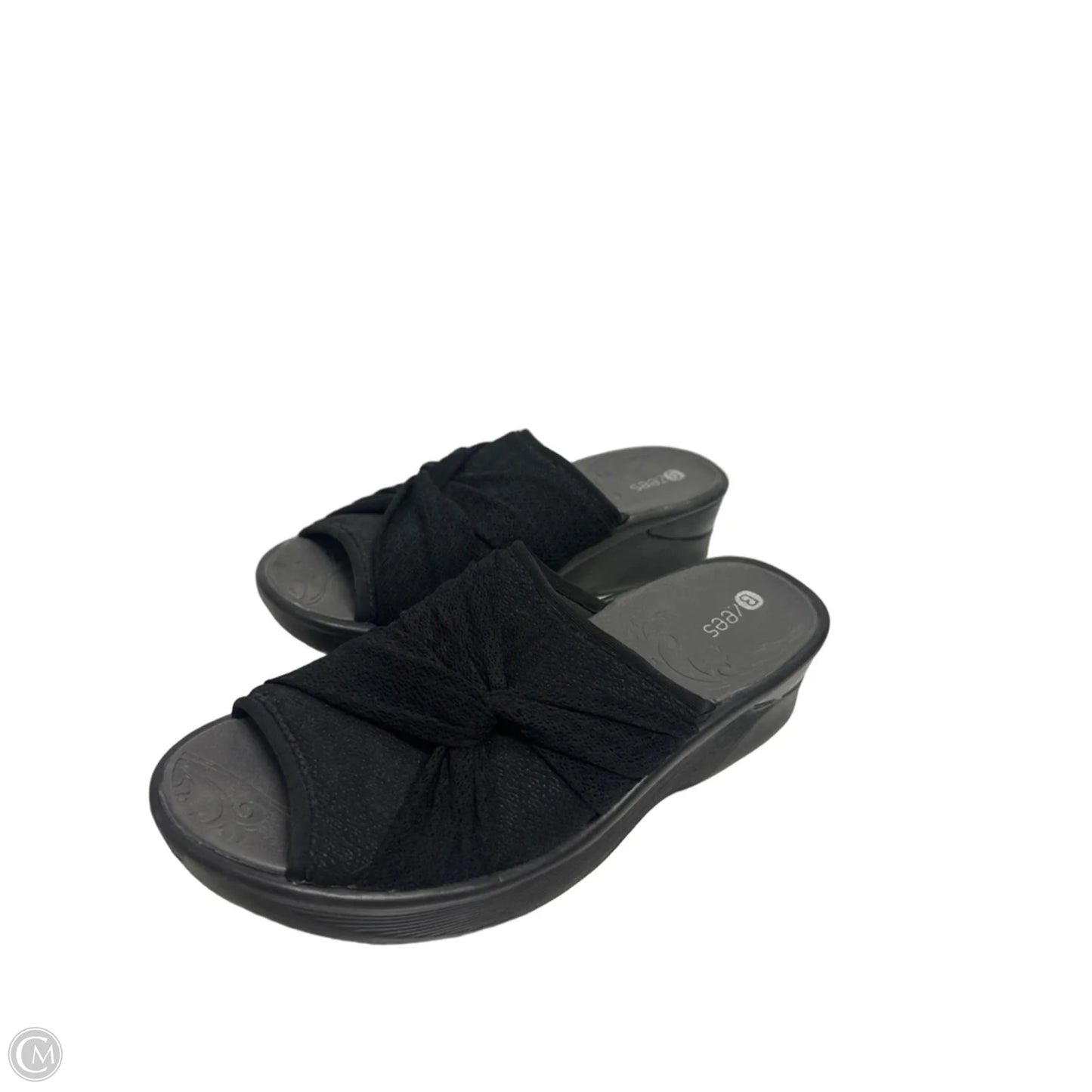 Sandals Heels Wedge By Bzees In Black, Size: 8.5