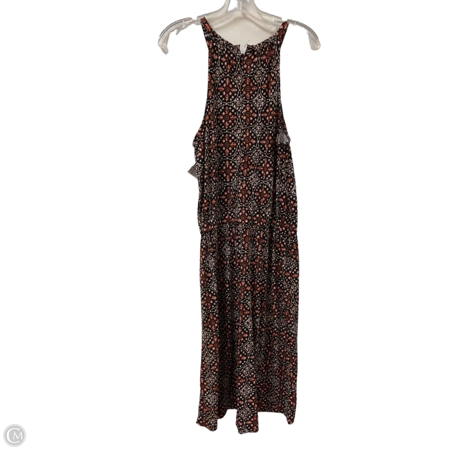 Dress Casual Midi By Michael By Michael Kors In Black & Orange, Size: L