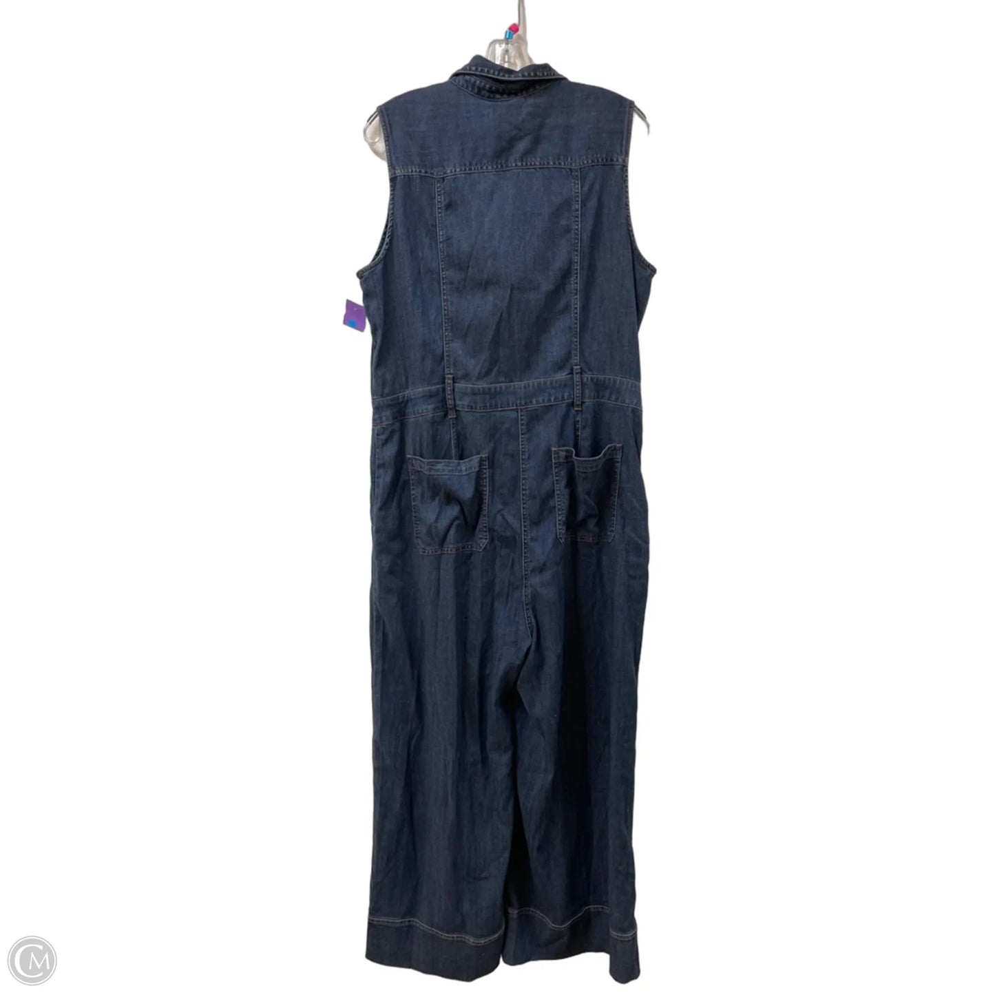 Jumpsuit By Chicos In Blue Denim, Size: 14