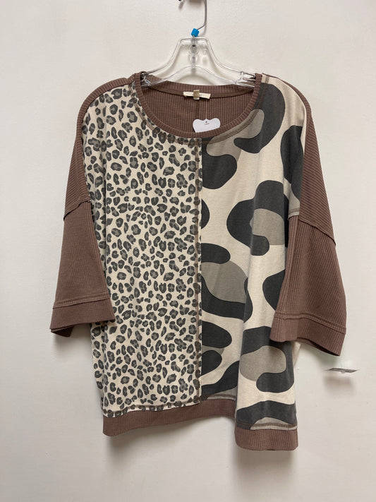 Top 3/4 Sleeve By Easel In Brown, Size: M