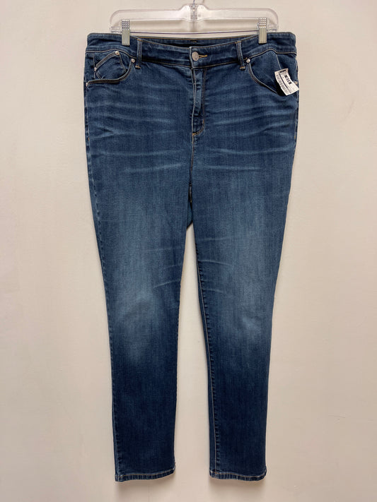 Jeans Straight By Chicos In Blue Denim, Size: L