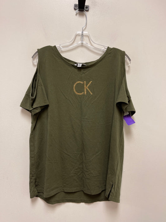 Green Top Short Sleeve Calvin Klein, Size L