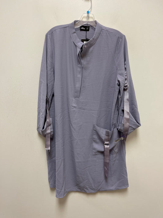 Purple Dress Casual Midi Clothes Mentor, Size L