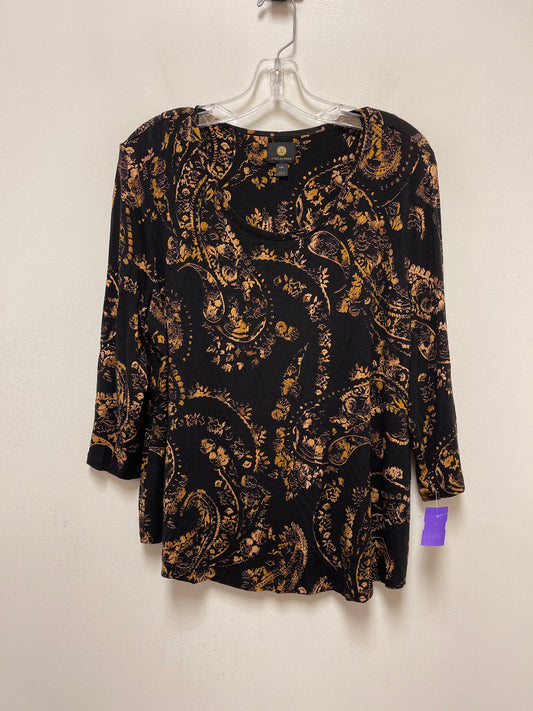 Black Top Long Sleeve Jm Collections, Size Petite   Xl