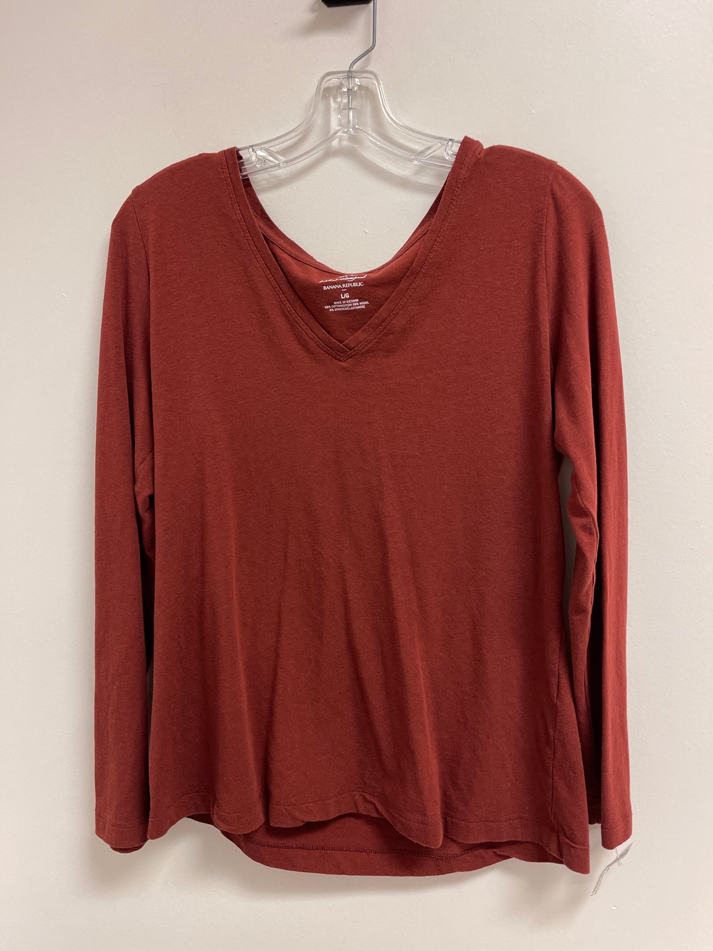 Top Long Sleeve By Banana Republic In Orange, Size: L