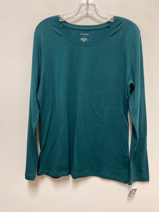 Top Long Sleeve By Banana Republic In Green, Size: L