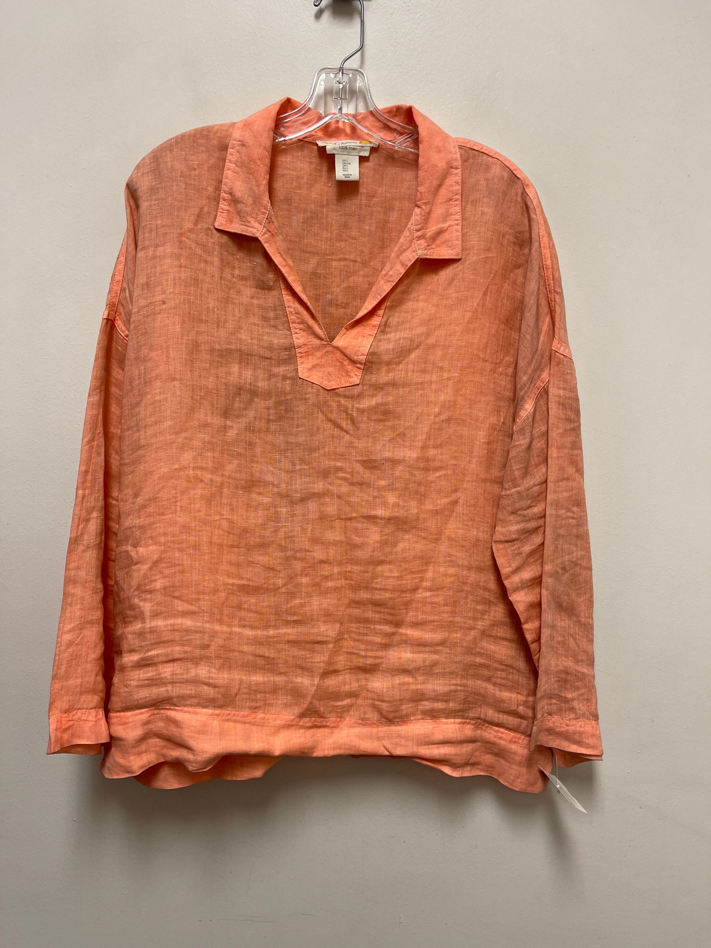 Top Long Sleeve By C And C In Orange, Size: L