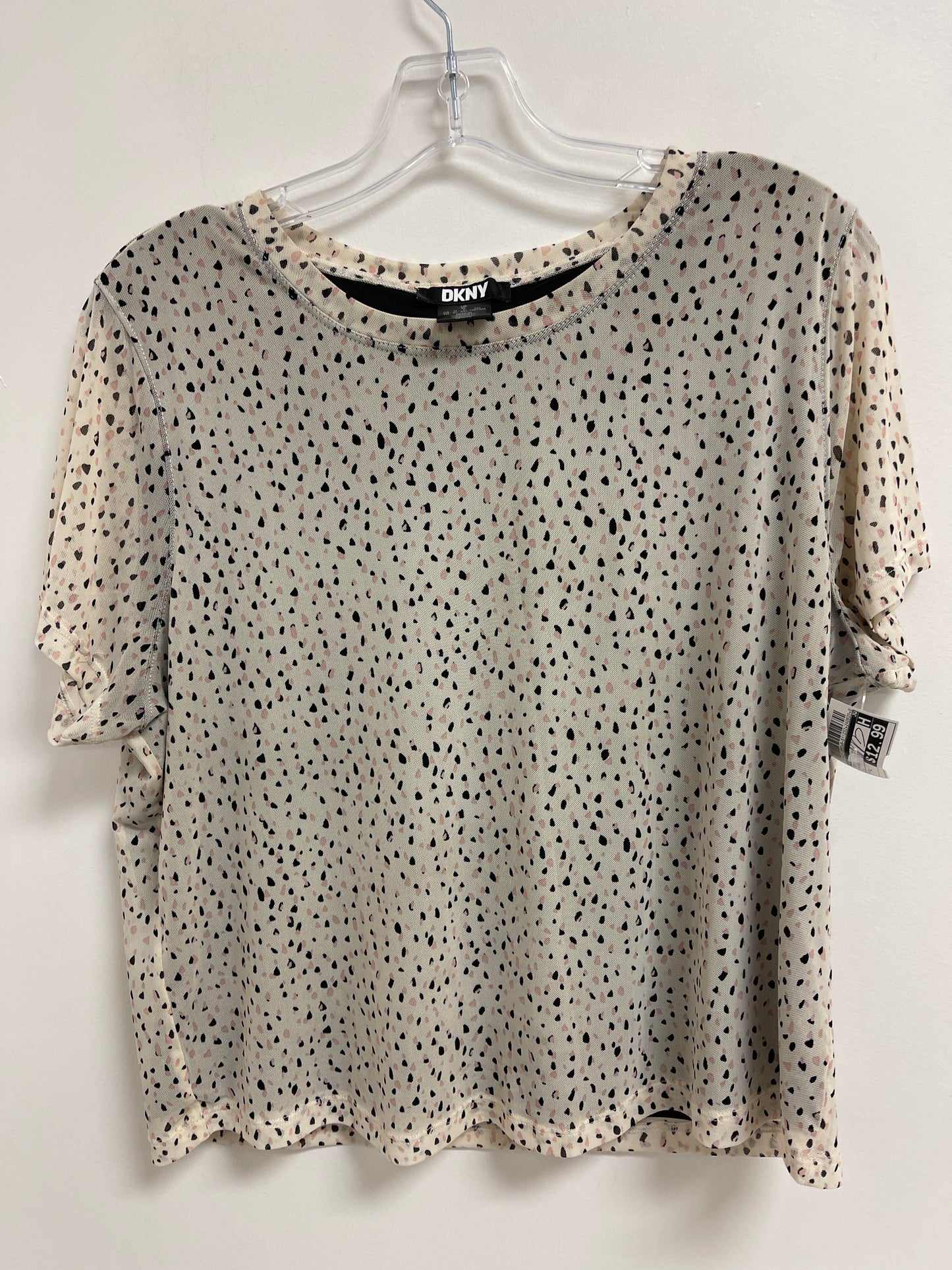 Top Short Sleeve By Dkny In Polkadot Pattern, Size: Xl