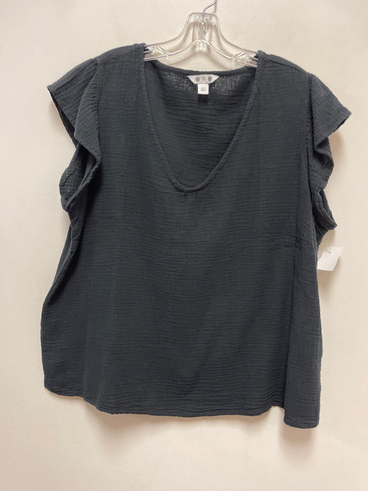 Top Short Sleeve By Three Dots In Black, Size: Xl